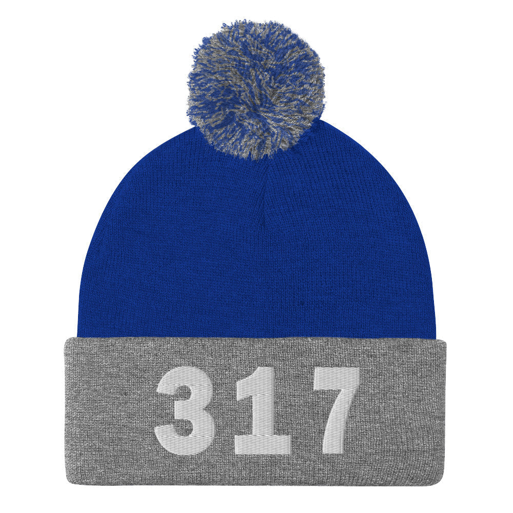 317 Area Code Pom-Pom Beanie