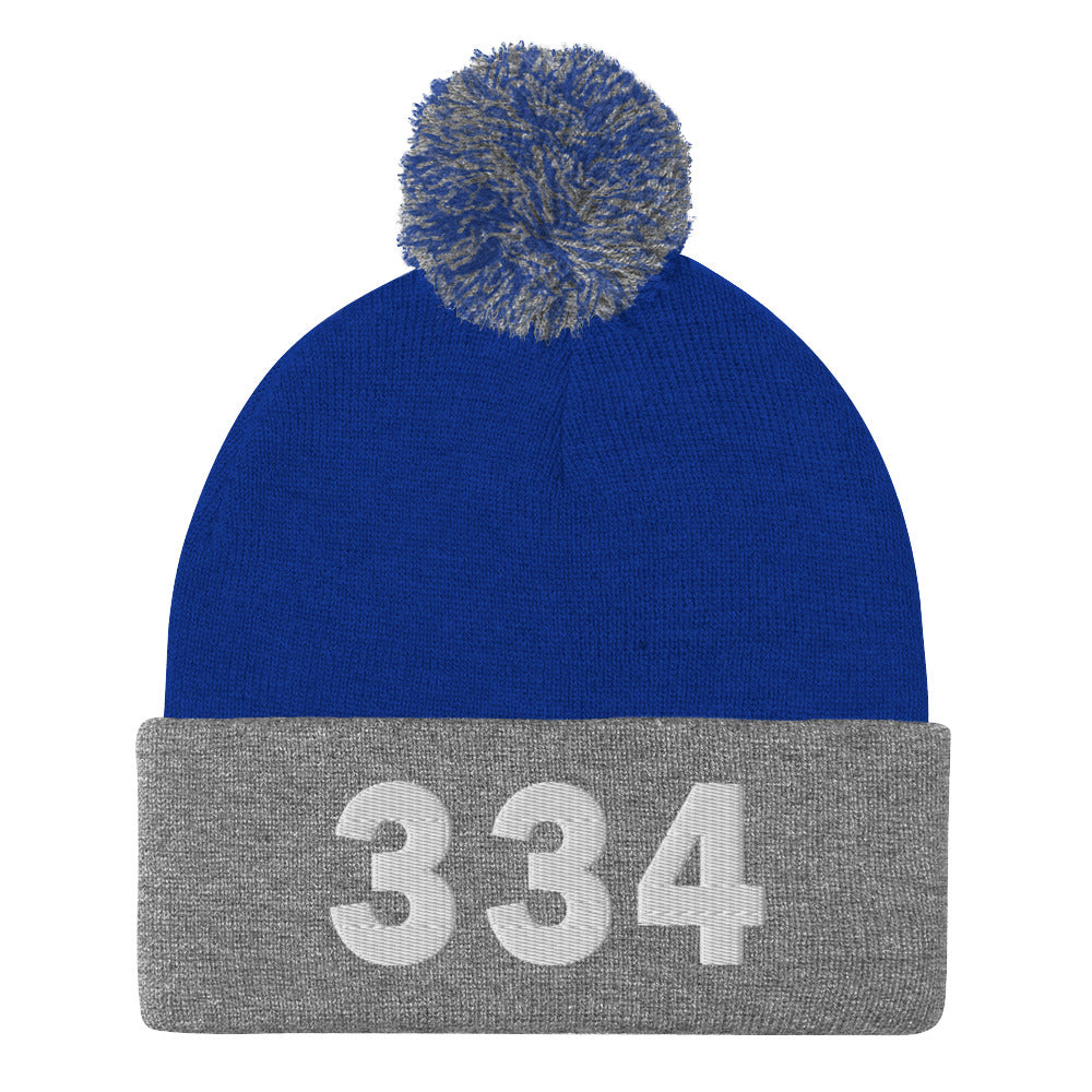 334 Area Code Pom-Pom Beanie