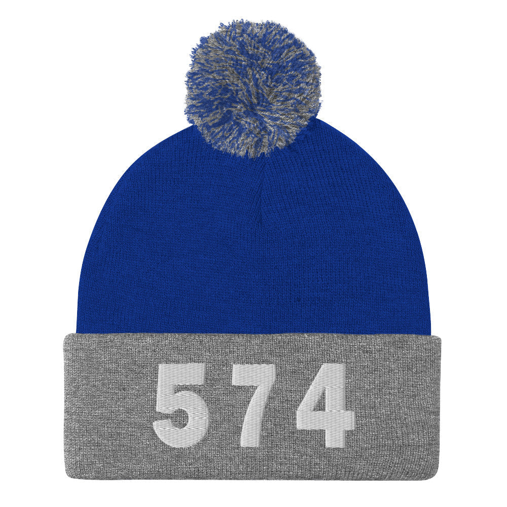 574 Area Code Pom-Pom Beanie