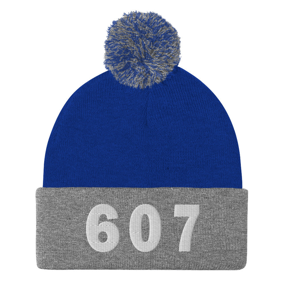 607 Area Code Pom-Pom Beanie