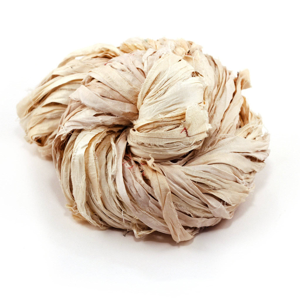 Vintage Ivory- Dyable Small Batch Sari Ribbon