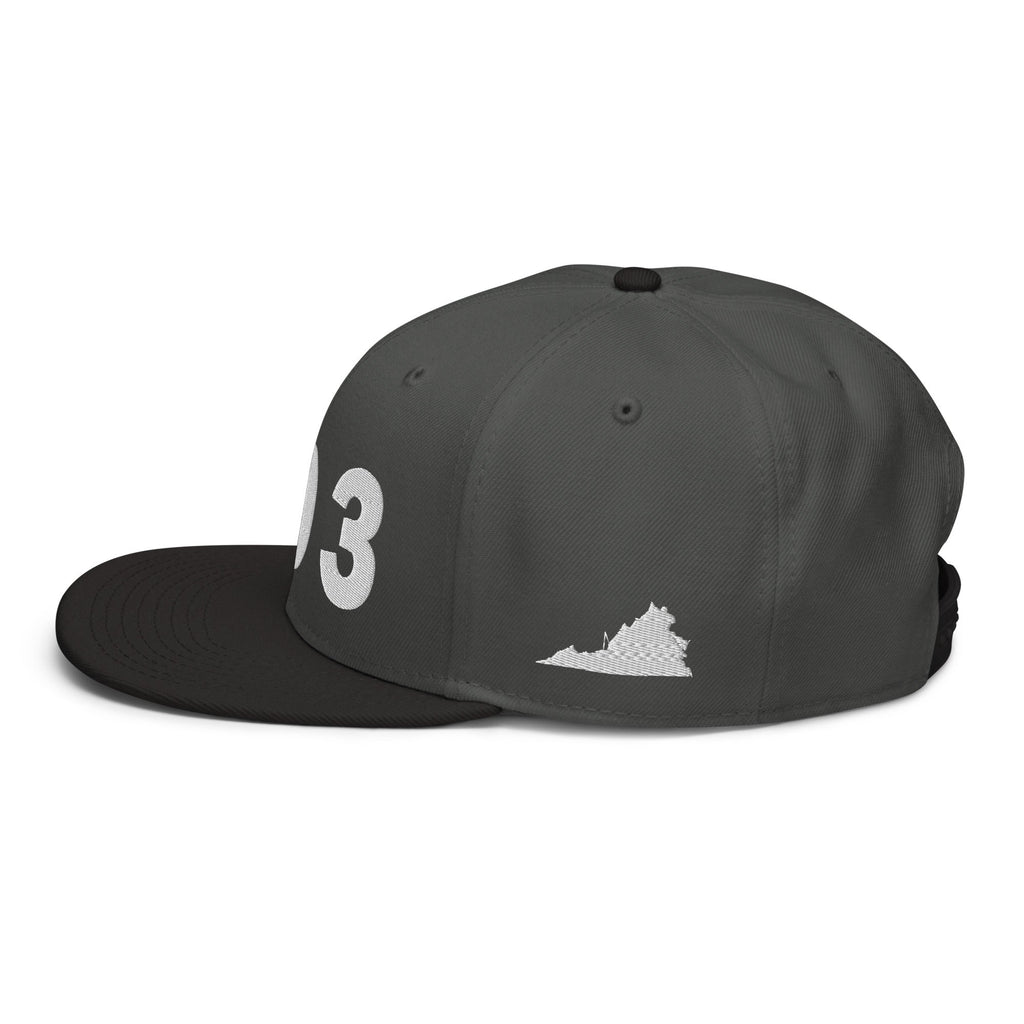 703 Area Code Snapback Hat