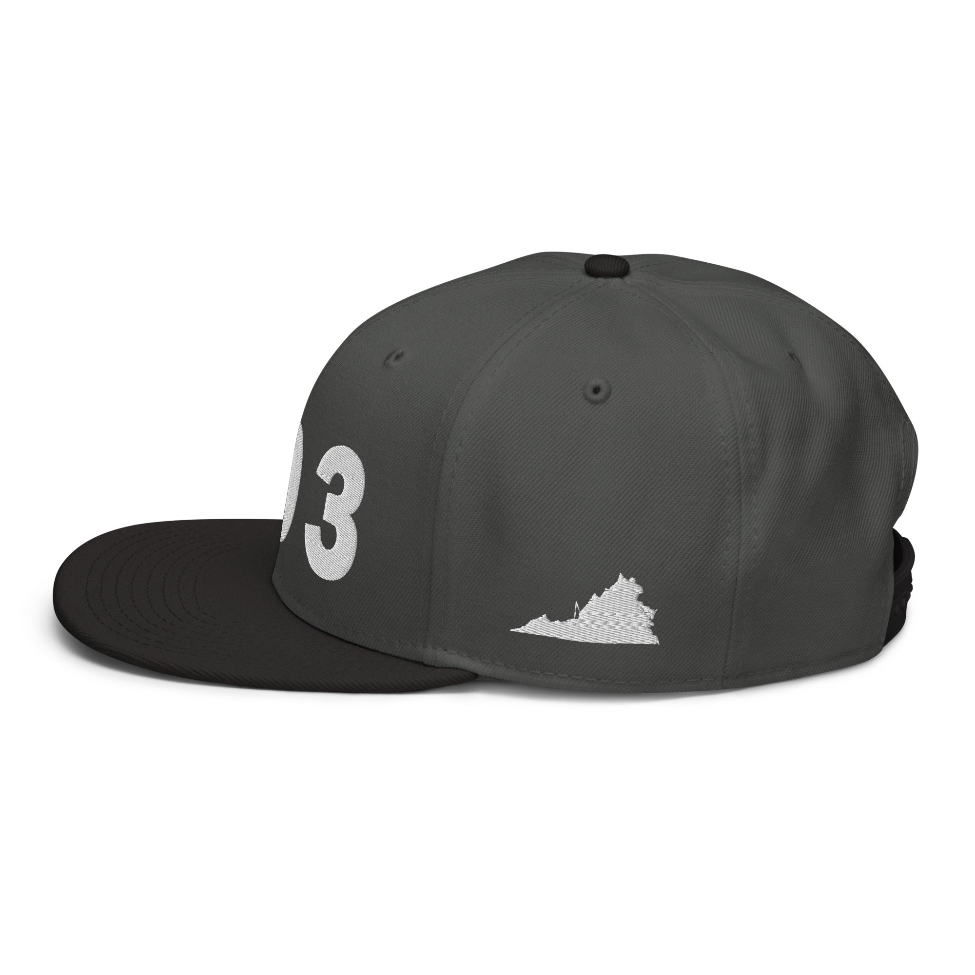 703 Area Code Snapback Hat