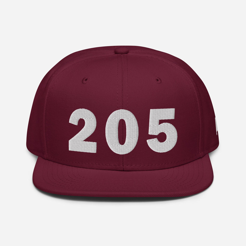 205 Area Code Snapback Hat