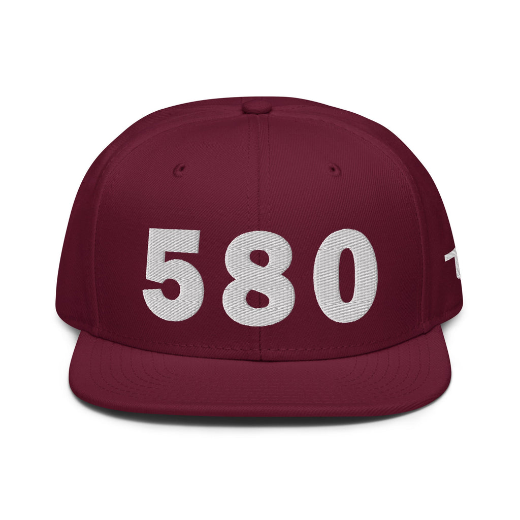 580 Area Code Snapback Hat