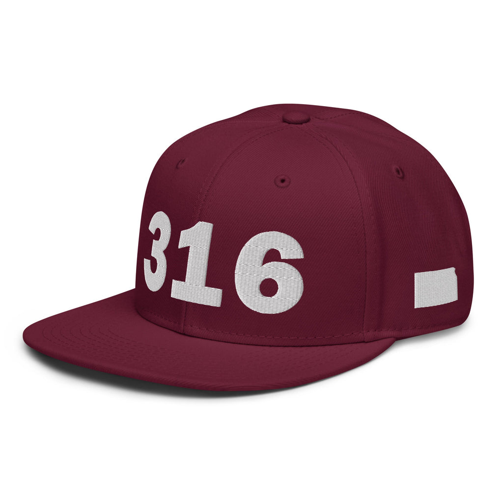 316 Area Code Snapback Hat