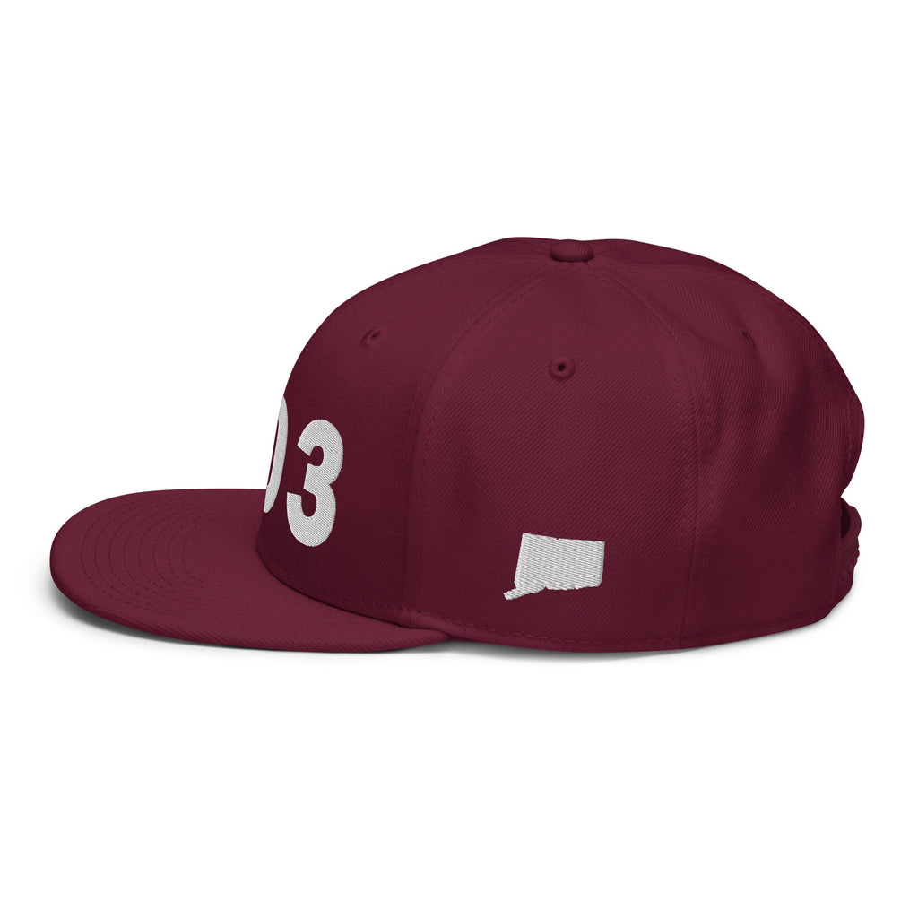 203 Area Code Snapback Hat