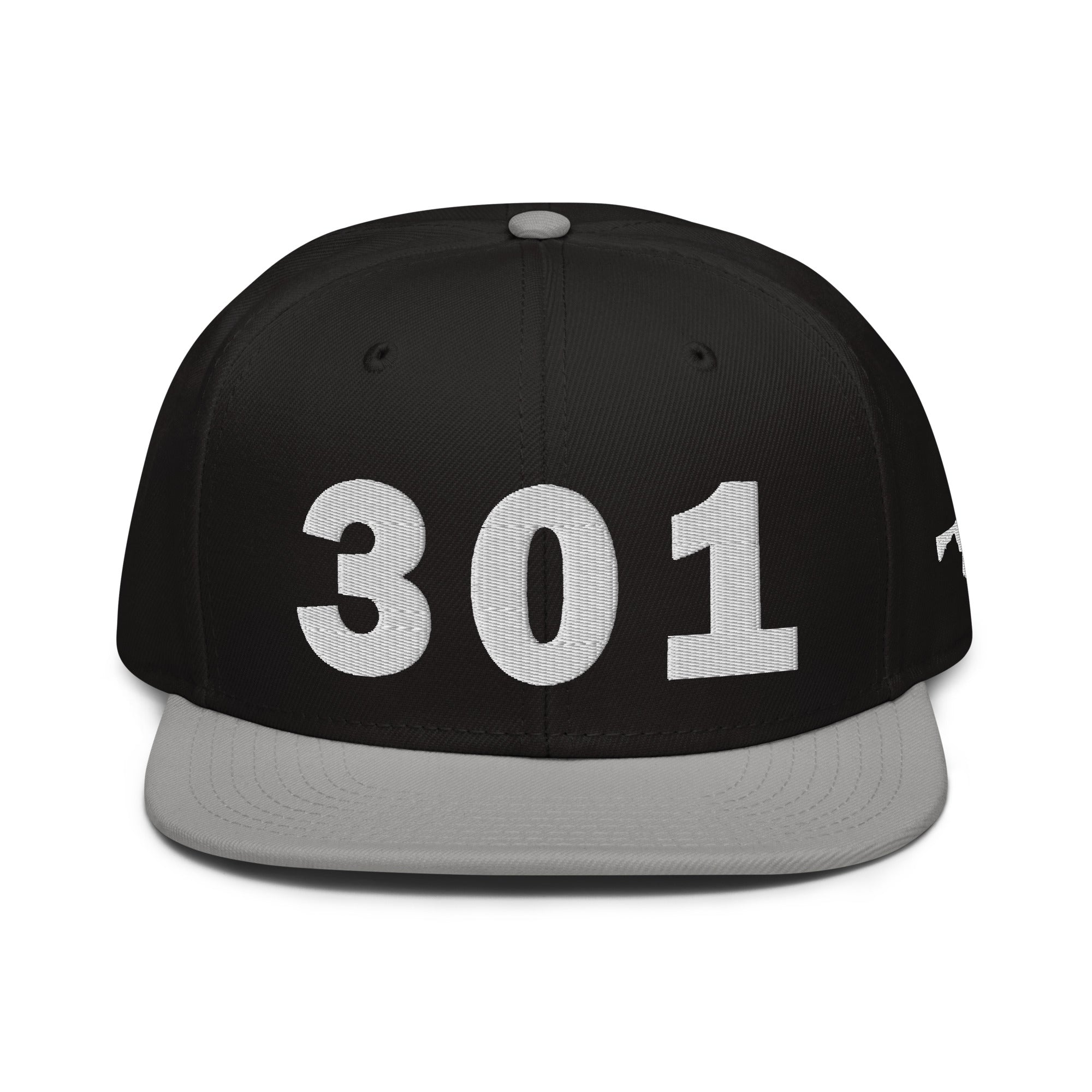301 Area Code Snapback Hat