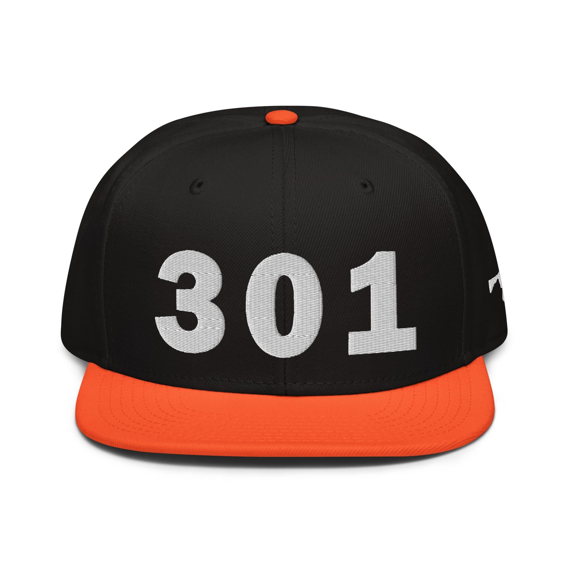 301 Area Code Snapback Hat