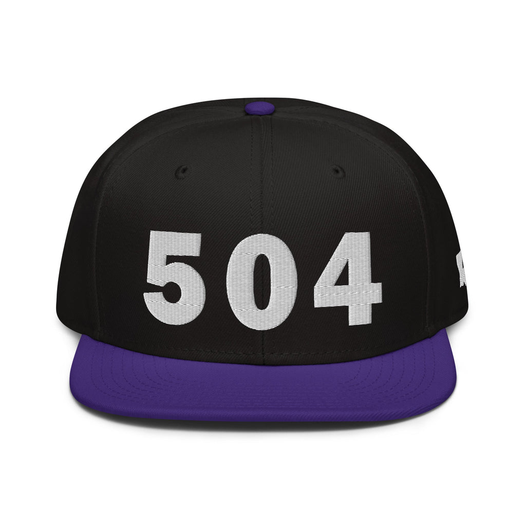 504 Area Code Snapback Hat