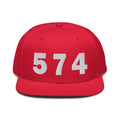 574 Area Code Snapback Hat
