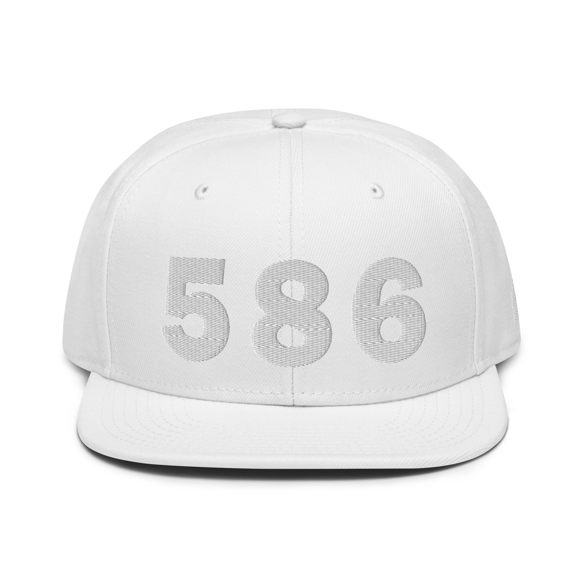 586 Area Code Snapback Hat