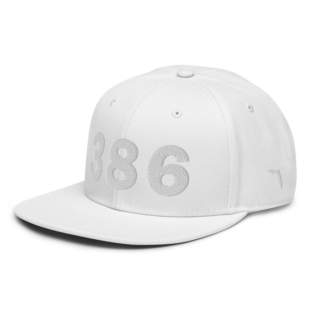 386 Area Code Snapback Hat