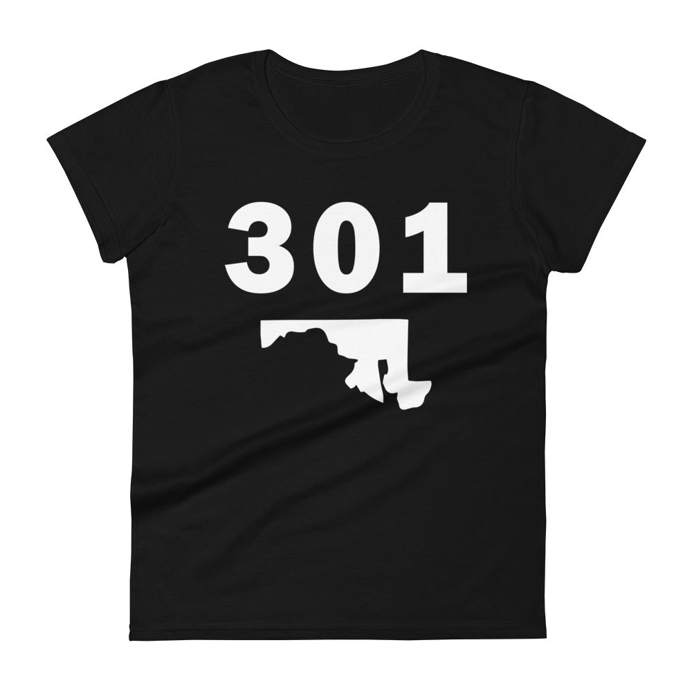 301 Area Code Women's Fashion Fit T Shirt