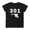 301 Area Code Women's Fashion Fit T Shirt