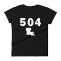 504 Area Code Women's Fashion Fit T Shirt