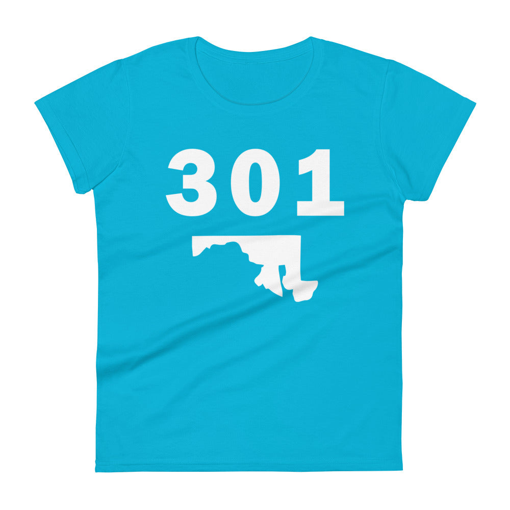 301 Area Code Women's Fashion Fit T Shirt