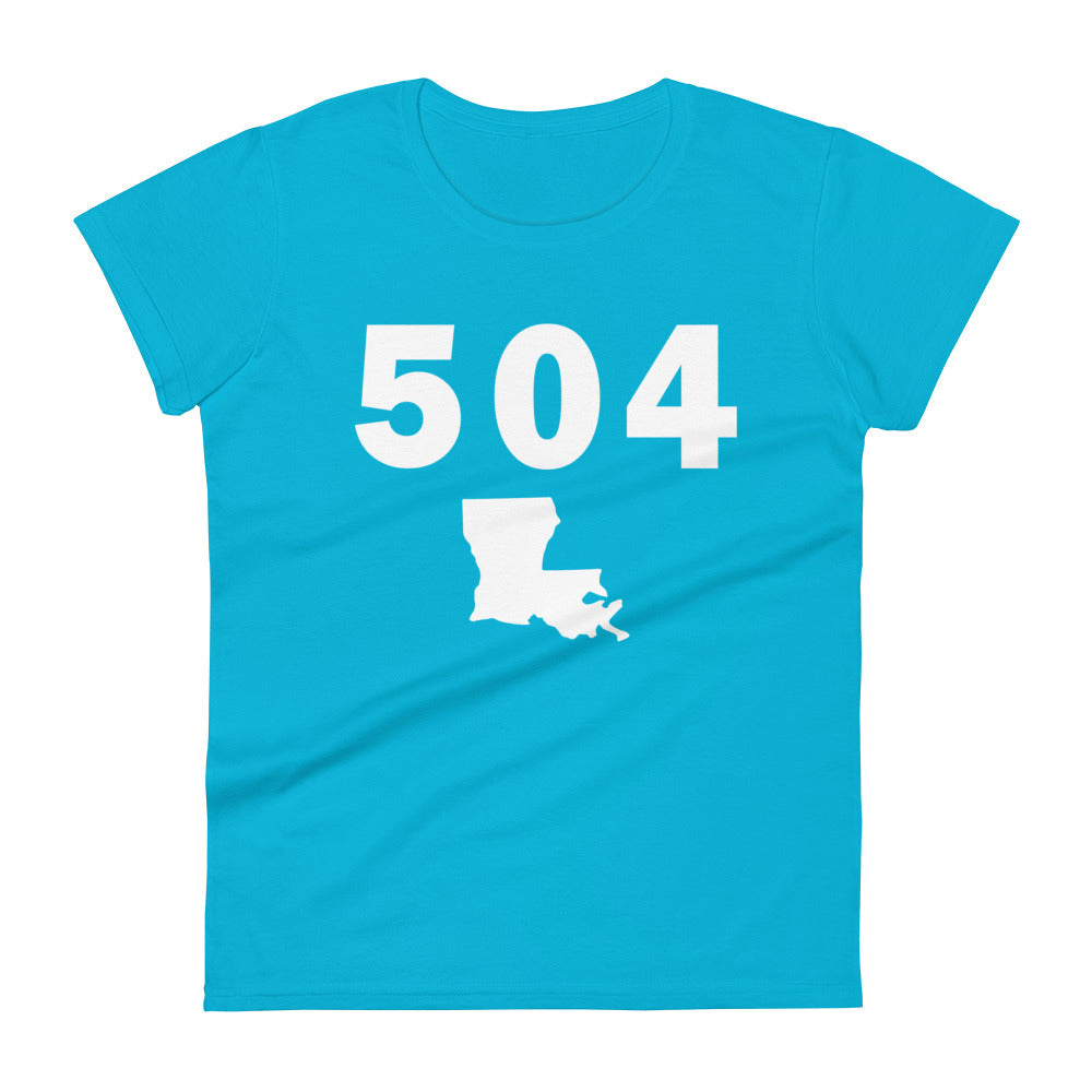 504 Area Code Women's Fashion Fit T Shirt