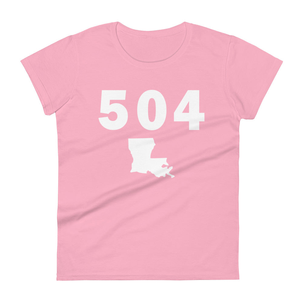 504 Area Code Women's Fashion Fit T Shirt