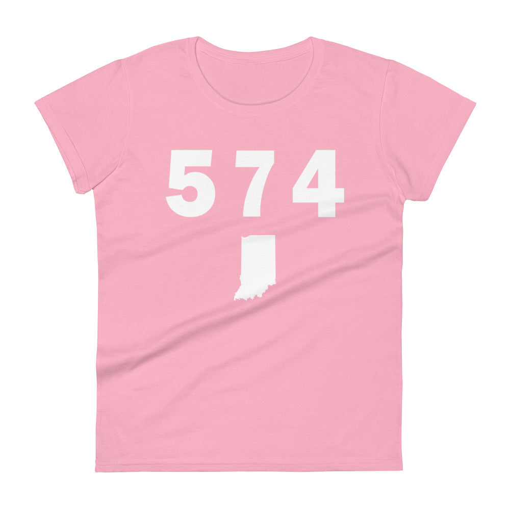 574 Area Code Women's Fashion Fit T Shirt