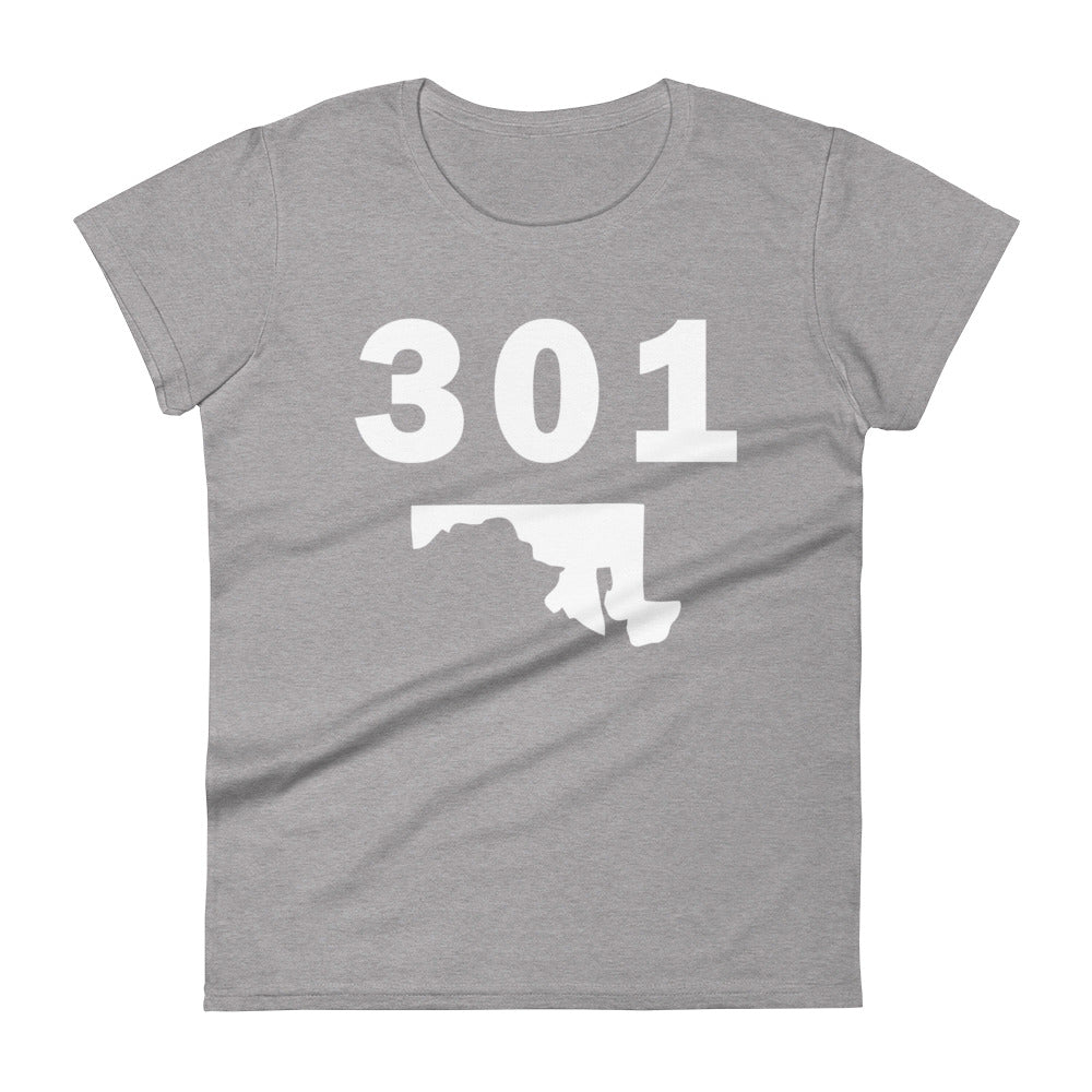 301 Area Code Women's Fashion Fit T Shirt