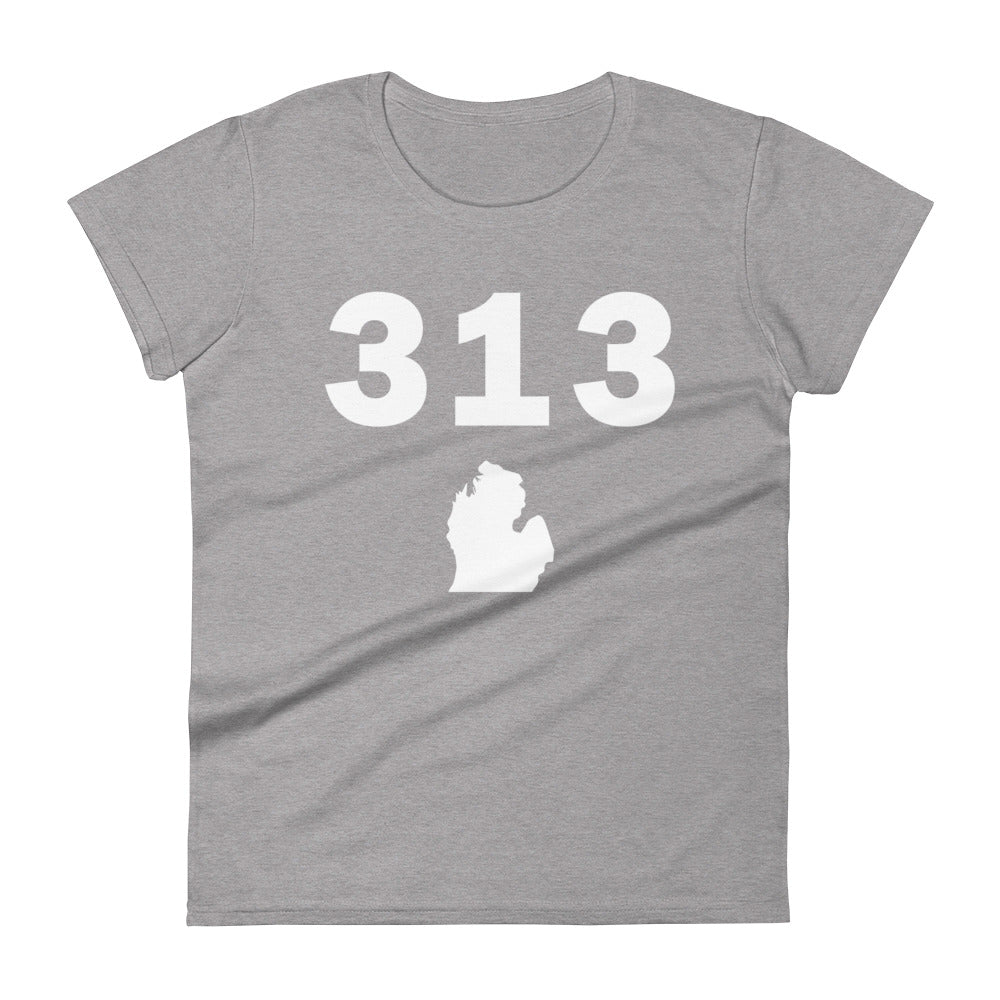 313 Area Code Women's Fashion Fit T Shirt