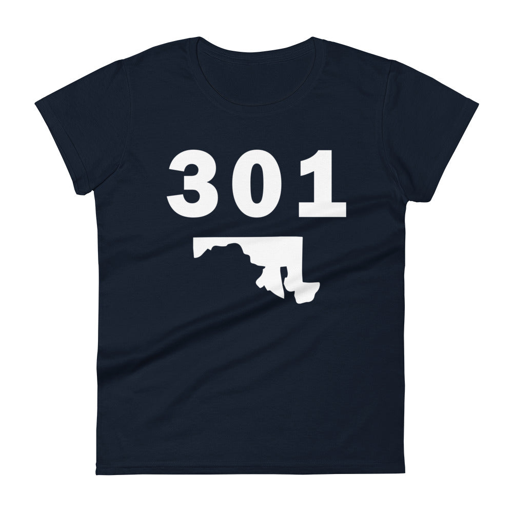 301 Area Code Women's Fashion Fit T Shirt