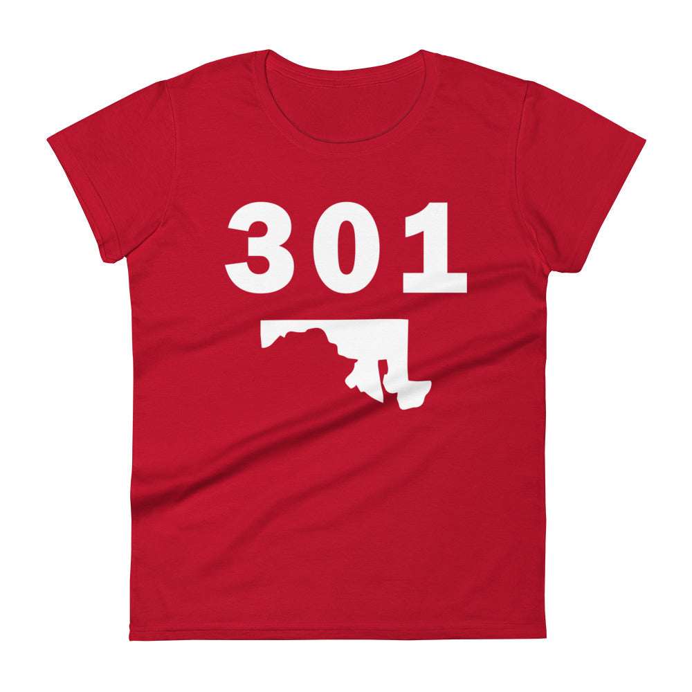 301 Area Code Women's Fashion Fit T Shirt